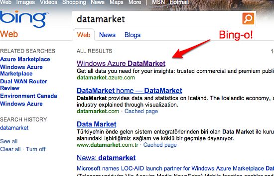 Bing Datamarket