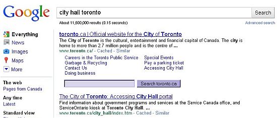 Google Screen Shot Toronto City Hall 1